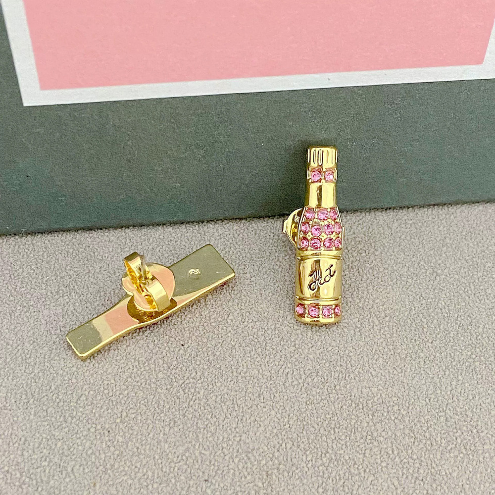 kate spade Pink Zircon 3D Bottle Heart Enamel Stud Earrings - Picture 4 of 6